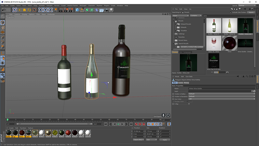 Texturing and Rendering a Wine Bottle: Using Content Browser Presets to Speed up Production